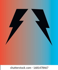 Red blue electricity symbol. Vector illustration.