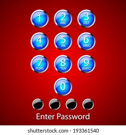 red and blue enter password 