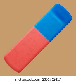 red blue eraser for study