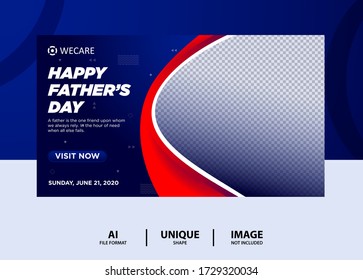 Red blue Father's Day web Banner Design