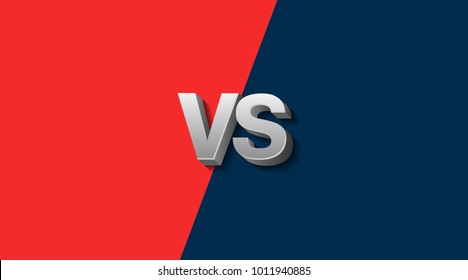 Red and Blue Fighter Background Versus Screen, Vector Illustration.