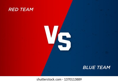Red and blue Fighter Background Versus Screen design, Vector Illustration