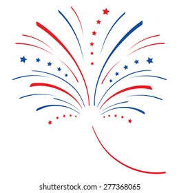 Red Blue Firework On White Background Stock Vector (Royalty Free) 277368065