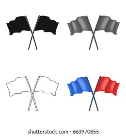 Red and blue flags.Paintball single icon in cartoon style vector symbol stock illustration web.