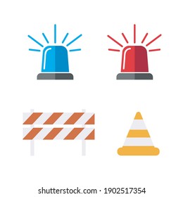 Red and blue flashers Siren vector. Flasher alert icon. Flashing light for Police, ambulance