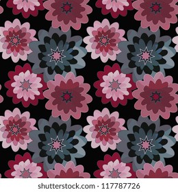 Red and blue floral background with overlay