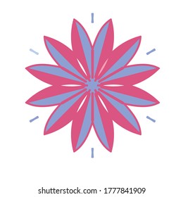Red and blue flower in the form of a logo for web design