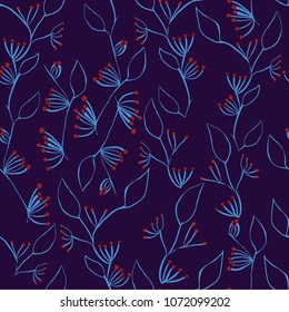 Red Blue Flower Pattern