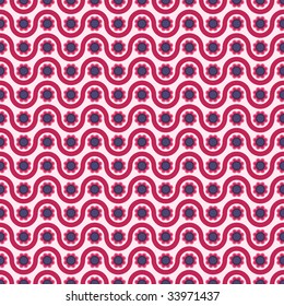 Red and Blue flower seamless background pattern