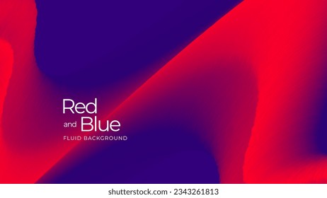 Red and blue fluid color wave composition. Futuristic gradient background.