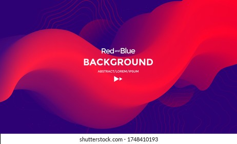Red   blue fluid wave  Duotone abstract compositions and gradient 3d flow shape  Innovation modern background design for cover  landing page 