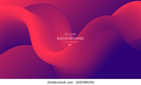 Red and blue fluid wave. Duotone geometric compositions with gradient 3d flow shape. Innovation modern background design for cover, landing page.
