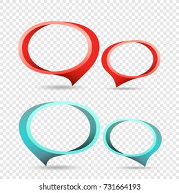 Red and blue frame tag discount sticker. Round sale banner with item pointer. Business communication dialog or quote template sign. Empty promotion shape on transparent background