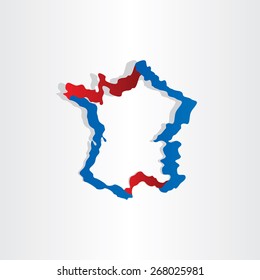 Carte France Bleu Blanc Rouge Stock Vectors Images Vector Art Shutterstock