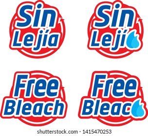 Red & blue free bleach icon set.