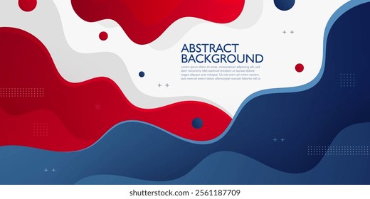 Red and blue geometric business banner design. Creative banner design with wave shapes and lines for template. Simple design on dark horizontal banner. Eps10 vector