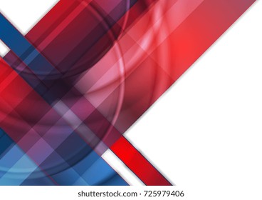 Red and blue geometric glossy background. Tech vector design