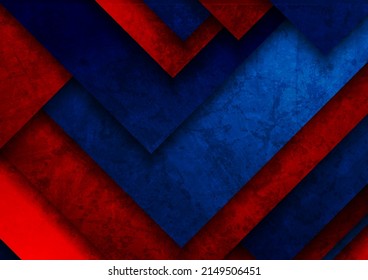Red blue geometric hi-tech concept abstract futuristic grunge background. Vector design