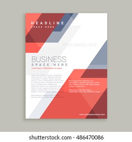 red blue geometric shape business flyer design