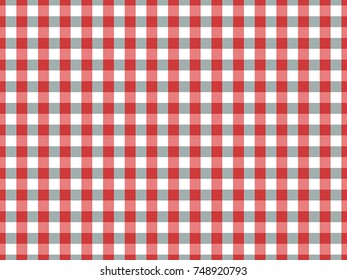 Red and Blue Gingham pattern. Textured Seamless Tablecloth 
