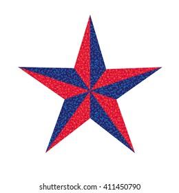 red blue glitter nautical star