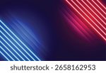 red and blue glowing diagonal lines background with blank space vector