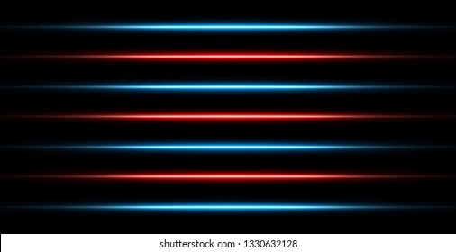 Red And Blue Glowing Neon Lights Line Abstract Banner Wallpaper Background Template. Vector