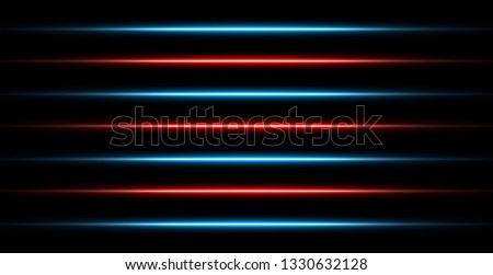 Red And Blue Glowing Neon Lights Line Abstract Banner Wallpaper Background Template. Vector