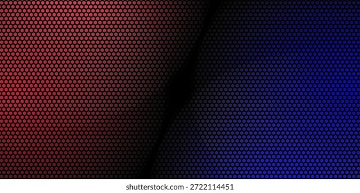 El fondo abstracto de degradado rojo y azul decorado con gráficos de malla se puede utilizar para diseñar medios relacionados con elecciones, debates y competiciones.