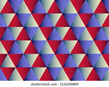 Red and blue gradient background design with triangles in illustrator.