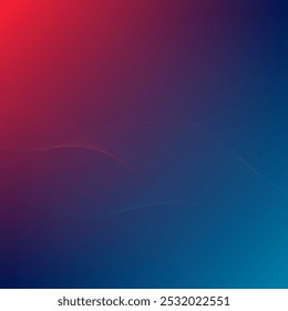 red and blue gradient background with transparent wave lines pattern