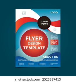 red and blue gradient color flyer template design