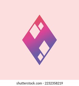 Rot und blau Farbverlauf-einzigartiges Logo für Rhombus. Logo für Unternehmen, Unternehmen, Marken und Veranstaltungen.
