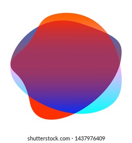 red blue gradient colors blob shape for background, blob flat geometric simple, liquid stain brush flat blob for label ad copy space, fluid spot template graphic, simple banner colored gradient wave