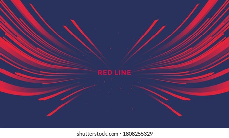 Red and blue Gradient lines background. Vector abstract banner with stripe pattern.