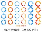 Red and blue gradient round rotating arrow set.
Easy-to-use vector data.