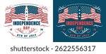 Red and blue graphics celebrate Independence Day. Featuring American flags and the year 1776 these designs showcase patriotic themes for the Fourth of July festivities.