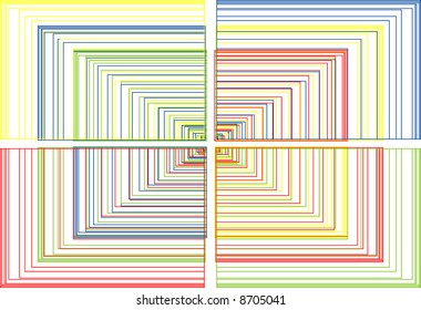 Red, blue, green and yellow rectangles