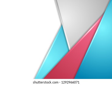 Red, blue and grey corporate abstract background. Glossy vector design