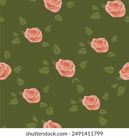red blue grey and pink vector stock flowers with leaves bunches pattern on background