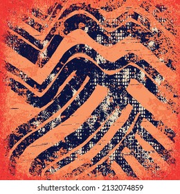 Red and blue grunge background. Vector scratched texture