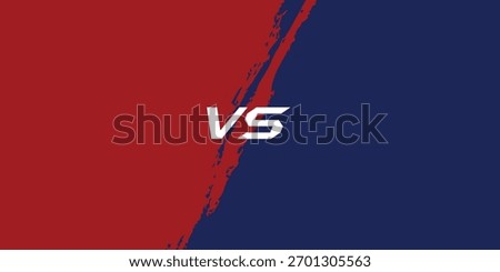 Red and blue grunge background with white VS text in the center, modern competitive template for sports match, gaming battle, or team comparison banner design illustration.