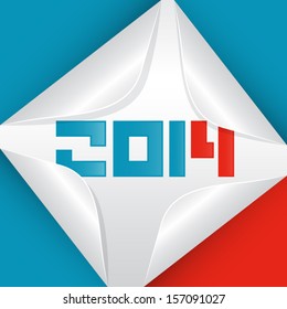 Red and Blue Happy New Year 2014 Theme