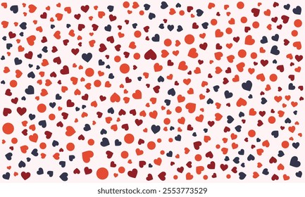 Red and Blue Hearts Pattern Background, Colorful Hearts, Love Pattern