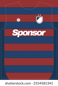 Red and Blue Horizontal Classic Stripes for Sublimation Football Jersey Print