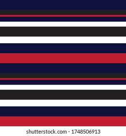 Red and Blue Horizontal striped seamless pattern background suitable for fashion textiles, graphics