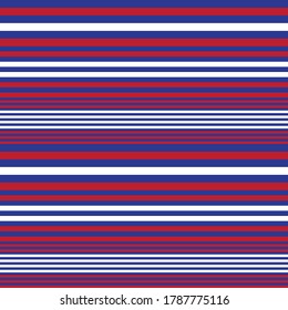 Red and Blue Horizontal striped seamless pattern background suitable for fashion textiles, graphics