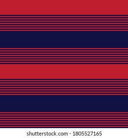 Red and Blue Horizontal striped seamless pattern background suitable for fashion textiles, graphics