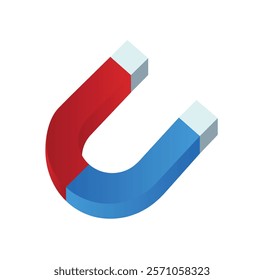 Red and blue horseshoe magnet illustration