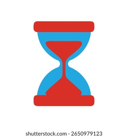 Red blue hourglass on symbolizing time passing Diabetes sand timer